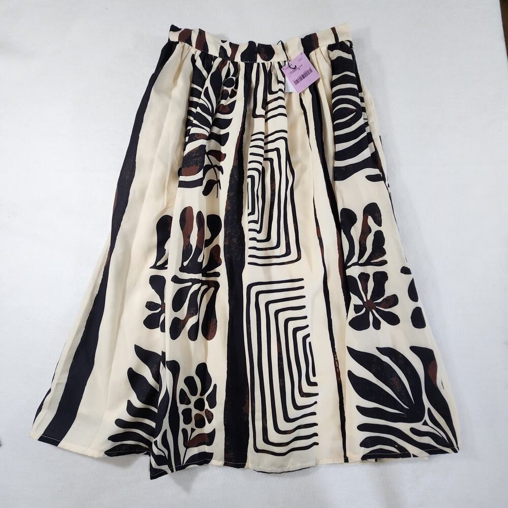 Tahari Women Pull On Long Maxi Skirt Pockets Boho Beach Vacation Resort Sz M